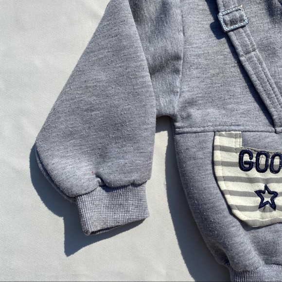 Boys Grey Mouse Face Design Button-up Hoodie - Picture 3 of 12